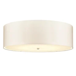 Elstead Deckenlampe groß rund 86 cm Stoff in Creme Chrom< Deckenleuchten|Flurlampen