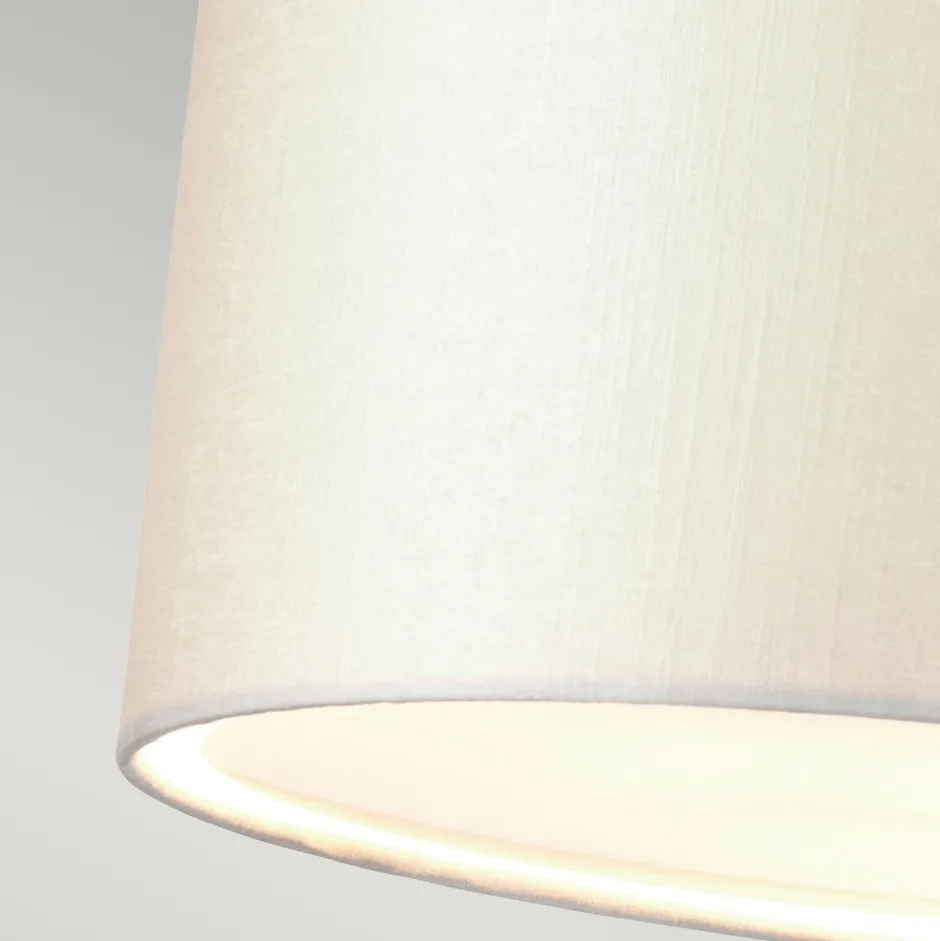Elstead Deckenlampe groß rund 86 cm Stoff in Creme Chrom< Deckenleuchten|Flurlampen