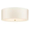 Deckenleuchten|Flurlampen*Elstead Deckenlampe groß rund 66 cm Stoff in Creme Messing