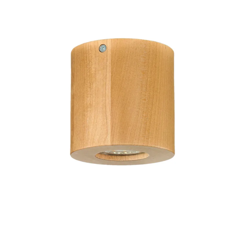 Sollux Deckenlampe Holz Ø10cm klein rund GU10 Modern< Holzlampen|Spots