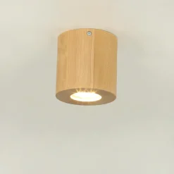 Sollux Deckenlampe Holz Ø10cm klein rund GU10 Modern< Holzlampen|Spots