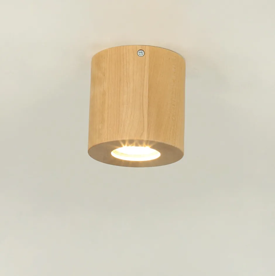 Sollux Deckenlampe Holz Ø10cm klein rund GU10 Modern< Holzlampen|Spots