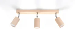 Deckenleuchten|Spots*Sollux Deckenlampe Holz L:45cm 3x GU10 Strahler Spot Lampe