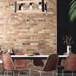 Deckenleuchten|Bürolampen*Lamkur Deckenlampe Holz Metall Rustikal 3-flammig E27 Schwarz Natur