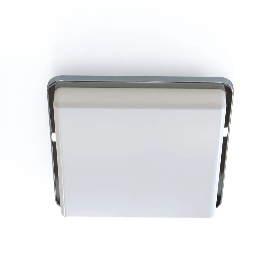 Deckenleuchten|Badezimmer Lampe*Nowodvorski Deckenlampe IP44 Chrom Weiß B: 25 cm quadratisch 2x E27