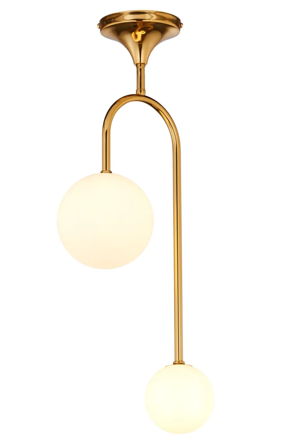 Jupiter Deckenlampe Jugendstil Messing Glas in Gold G9 blendarm< Deckenleuchten|Bürolampen