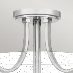 Elstead Deckenlampe Jugendstil rund Ø 31,3 cm Nickel Metall Regenglas< Flurlampen|Bürolampen