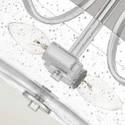 Elstead Deckenlampe Jugendstil rund Ø 31,3 cm Nickel Metall Regenglas< Flurlampen|Bürolampen