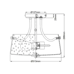 Elstead Deckenlampe Jugendstil rund Ø 31,3 cm Nickel Metall Regenglas< Flurlampen|Bürolampen