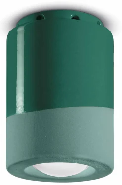 Ferroluce Deckenlampe Keramik D: 8,5 cm Aufputz Grün E14 Handarbeit< Wohnzimmerlampen|Keramiklampen