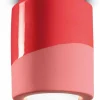 Ferroluce Deckenlampe Keramik D: 12,5 cm Aufputz Koralle E27 rund< Wohnzimmerlampen|Keramiklampen