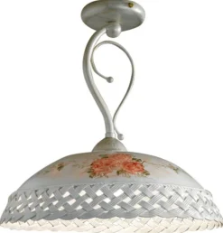 Ferroluce Deckenlampe Keramik E27 Ø 42 cm rund Landhaus Stil< Wohnzimmerlampen|Keramiklampen