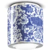 Ferroluce Deckenlampe Keramik E27 D: 12,5 cm Aufputz Blau Muster< Wohnzimmerlampen|Keramiklampen