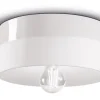 Wohnzimmerlampen|Keramiklampen*Ferroluce Deckenlampe Keramik E27 D: 25 cm Weiß rund Retro Design