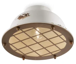 Ferroluce Deckenlampe Keramik E27 D: 35 cm rund Vintage Design< Wohnzimmerlampen|Keramiklampen