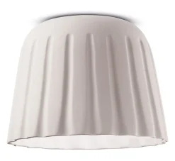 Ferroluce Deckenlampe Keramik E27 rund Ø 40 cm Weiß matt Handarbeit< Wohnzimmerlampen|Keramiklampen