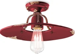 Wohnzimmerlampen|Keramiklampen*Ferroluce Deckenlampe Keramik Metall E27 Ø 40 cm rund Industrial