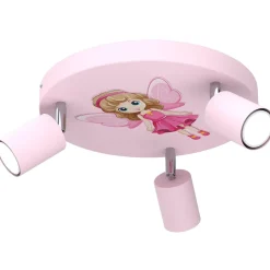Luminex Deckenlampe Kinder Rosa Ø 30 cm schwenkbar Metall 3x GU10<Kinder Spots|Kinderzimmerlampen