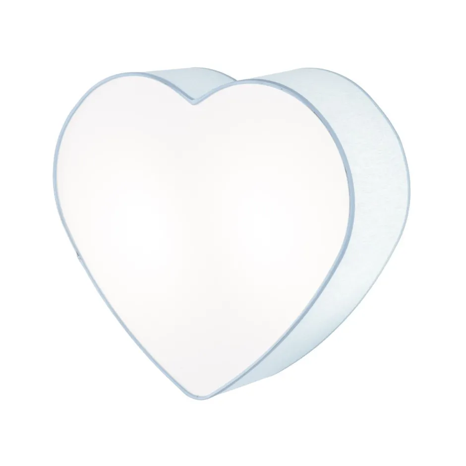 TK Lighting Deckenlampe Kinderzimmer Hellblau Weiß L: 42 cm Herz 2x E27<Kinder Deckenleuchten|Kinderzimmerlampen