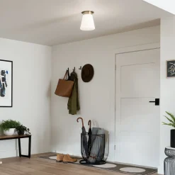 Deckenleuchten|Flurlampen*Elstead Deckenlampe klein B: 21,6 cm E27 Metall Glas in Bronze Weiß