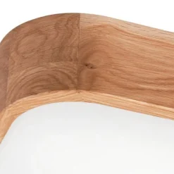 Lamkur Deckenlampe klein eckig B: 45 cm Holz Metall für 4x E27< Deckenleuchten|Bürolampen