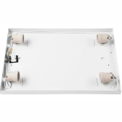 Lamkur Deckenlampe klein eckig B: 45 cm Holz Metall für 4x E27< Deckenleuchten|Bürolampen