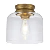 Elstead Deckenlampe klein Metall Glas Ø 22,9 cm in Messing brüniert< Deckenleuchten|Badezimmer Lampe
