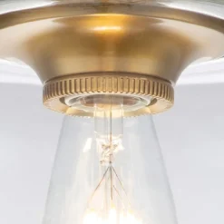 Elstead Deckenlampe klein Metall Glas Ø 22,9 cm in Messing brüniert< Deckenleuchten|Badezimmer Lampe