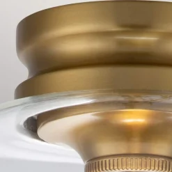 Elstead Deckenlampe klein Metall Glas Ø 22,9 cm in Messing brüniert< Deckenleuchten|Badezimmer Lampe