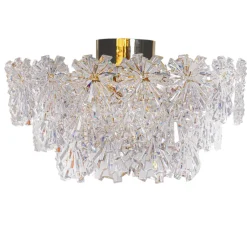 By Rydéns Deckenlampe Kristall 51,5 cm breit in Gold 3-flammig E14< Deckenleuchten|Wohnzimmerlampen