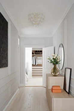 By Rydéns Deckenlampe Kristall 51,5 cm breit in Gold 3-flammig E14< Deckenleuchten|Wohnzimmerlampen