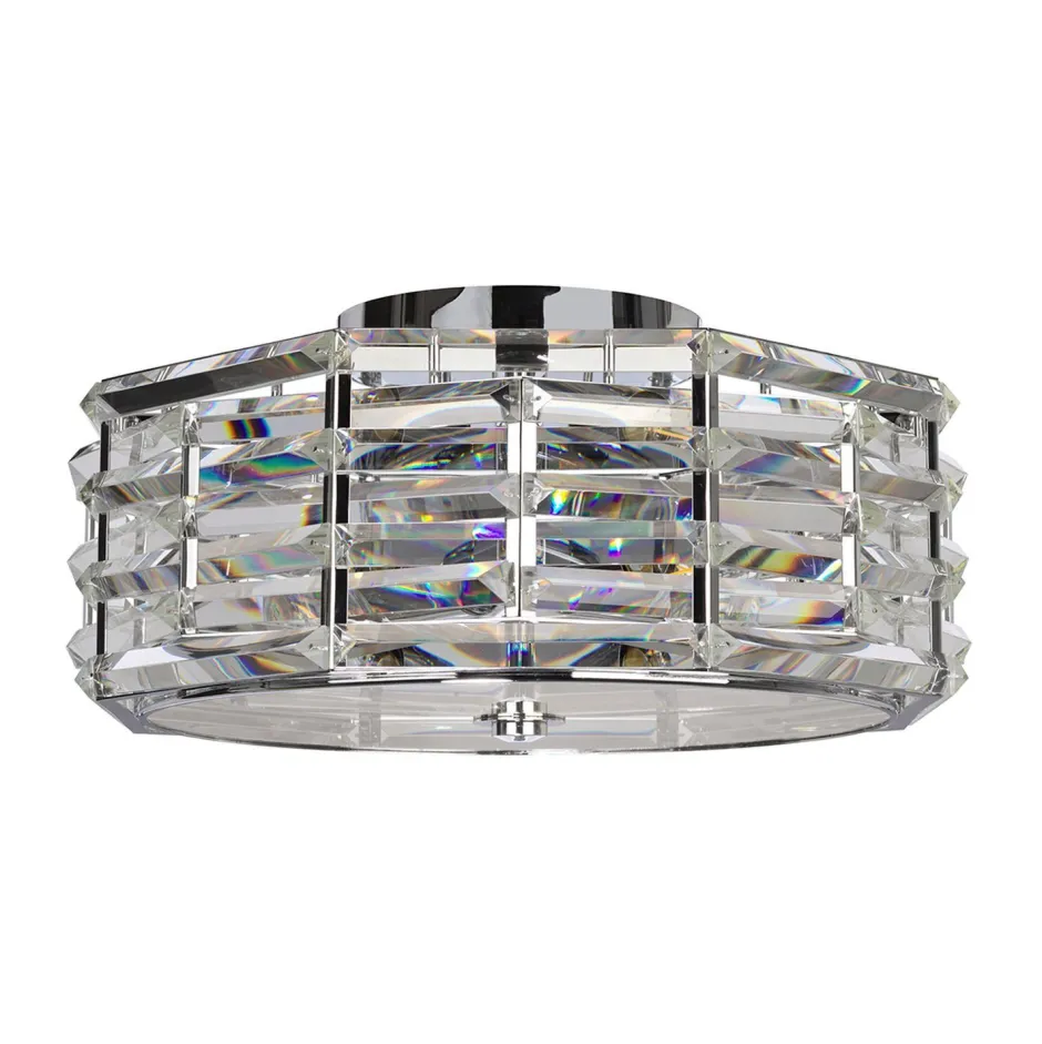 Elstead Deckenlampe Kristall Metall rund Ø48cm E27 BERSIVA< Deckenleuchten|Flurlampen