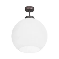 Deckenleuchten|Badezimmer Lampe*Giovanni Battista Deckenlampe Kugel Ø 24 cm Messing Glas E27 in Bronze Weiß