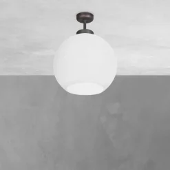 Deckenleuchten|Badezimmer Lampe*Giovanni Battista Deckenlampe Kugel Ø 24 cm Messing Glas E27 in Bronze Weiß