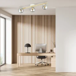 Emibig Deckenlampe Kugel Schirme Rauchglas Metall LUISELLA< Deckenleuchten|Flurlampen