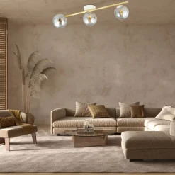 Emibig Deckenlampe Kugel Schirme Rauchglas Metall LUISELLA< Deckenleuchten|Flurlampen