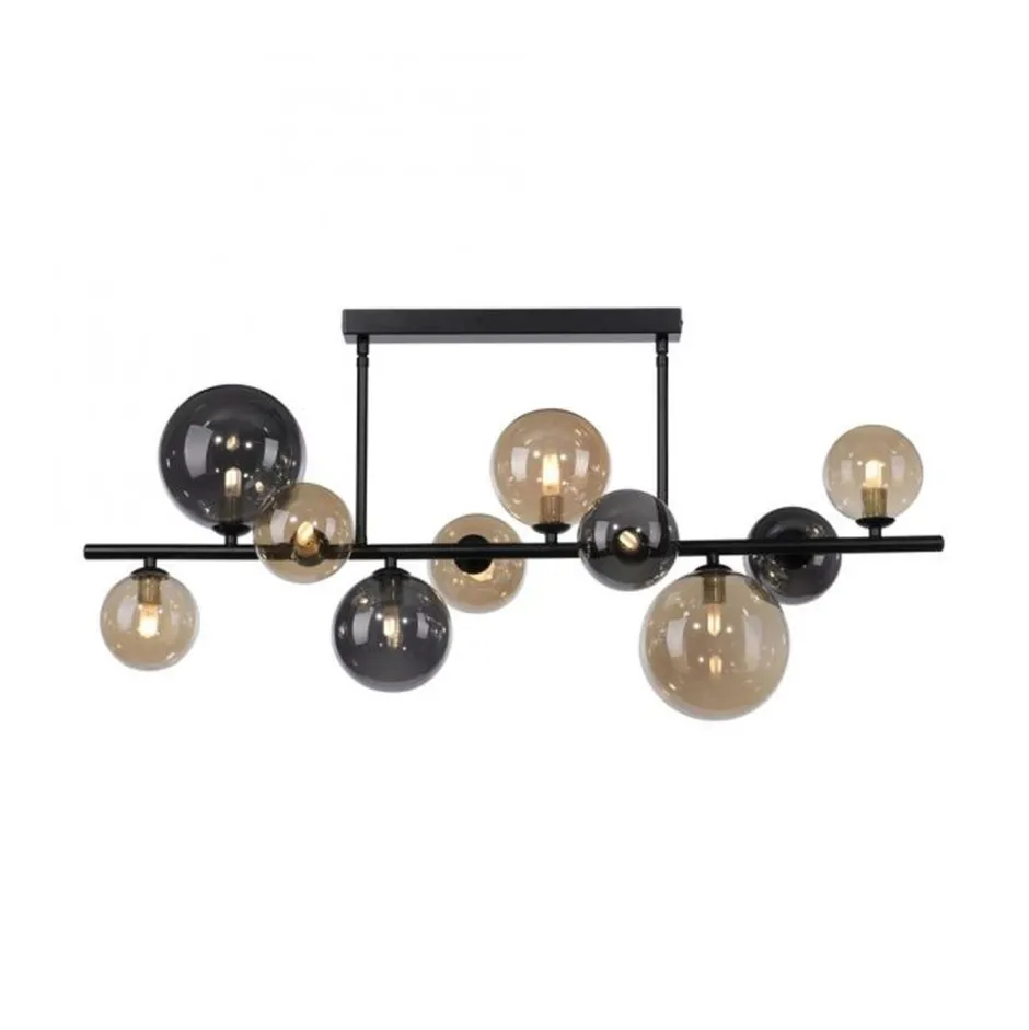 Paul Neuhaus Deckenlampe Kugeln Rauchgrau Bernstein Glas 85 cm G9< Deckenleuchten|Bürolampen