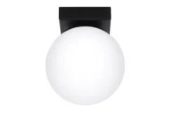 Deckenleuchten|Flurlampen*Sollux Deckenlampe Kugelschirm Ø 12 cm Weiß Schwarz G9 Glas