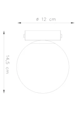 Deckenleuchten|Flurlampen*Sollux Deckenlampe Kugelschirm Ø 12 cm Weiß Schwarz G9 Glas