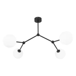 TK Lighting Deckenlampe Kugelschirm Schwarz Weiß Metall Glas< Deckenleuchten|Kugellampen