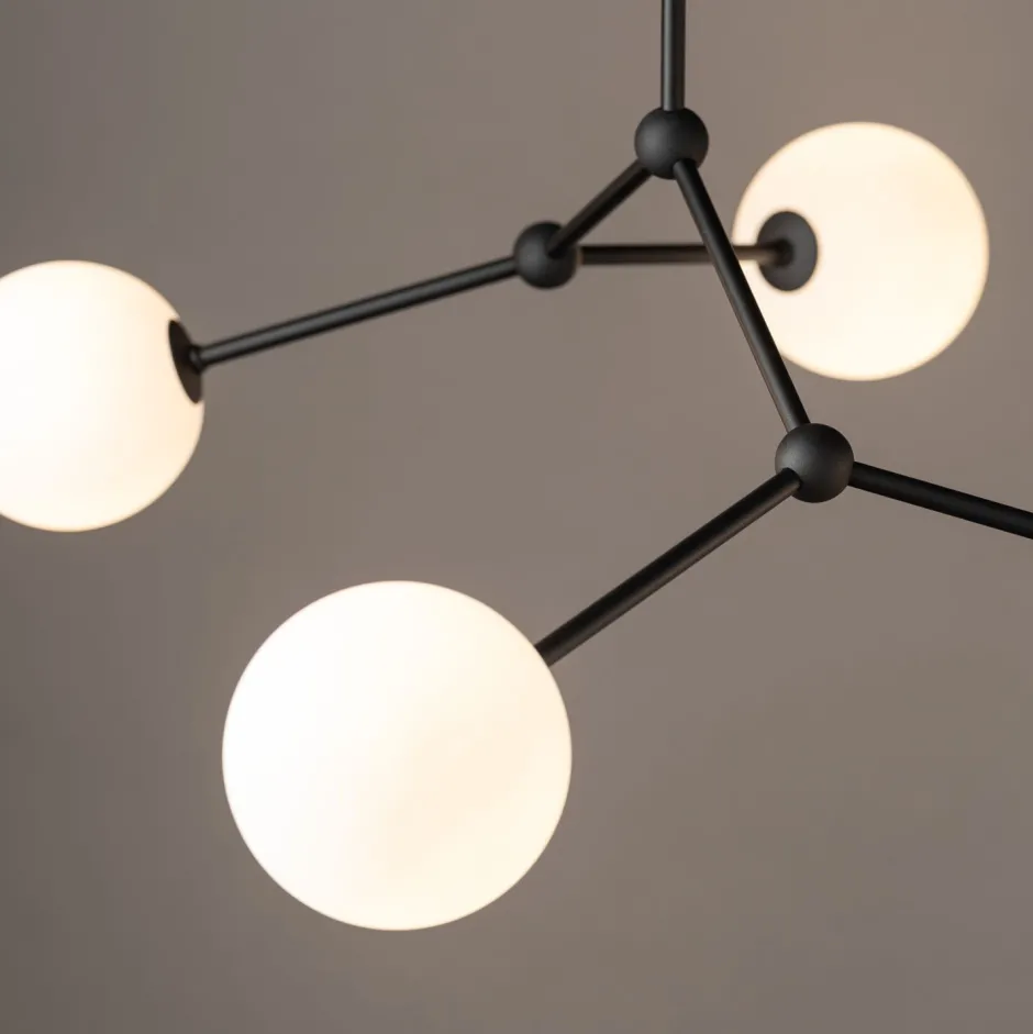 TK Lighting Deckenlampe Kugelschirm Schwarz Weiß Metall Glas< Deckenleuchten|Kugellampen