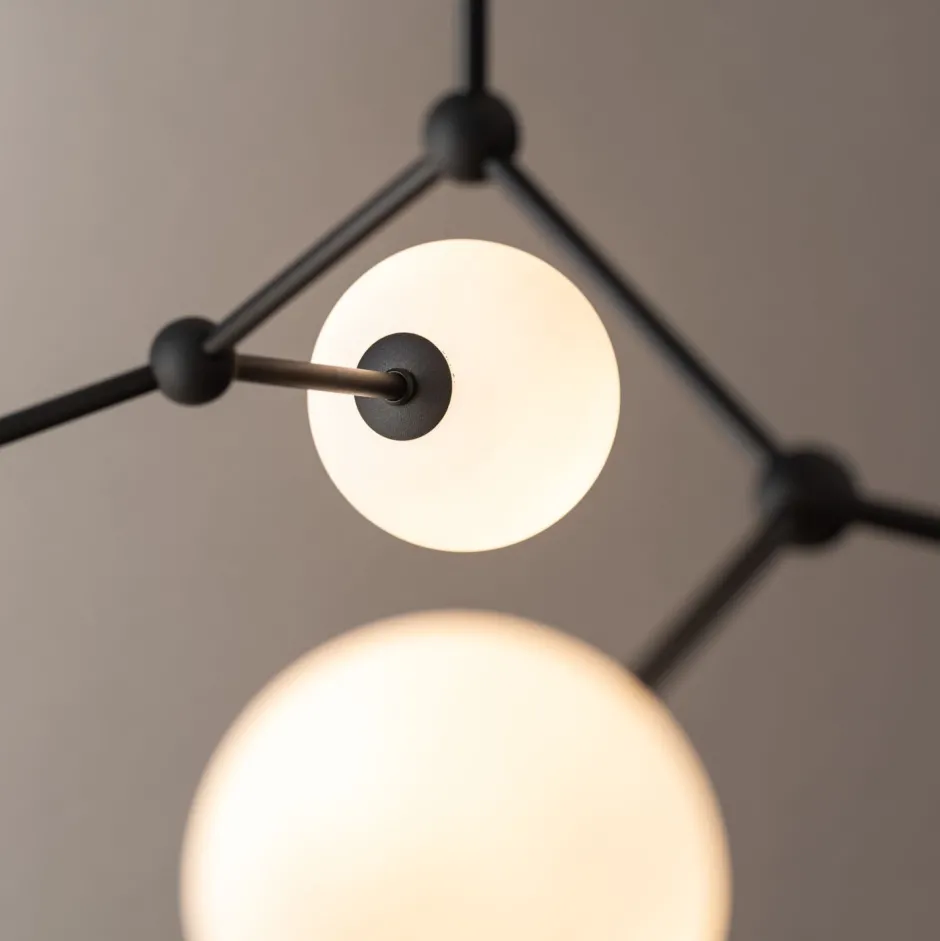 TK Lighting Deckenlampe Kugelschirm Schwarz Weiß Metall Glas< Deckenleuchten|Kugellampen