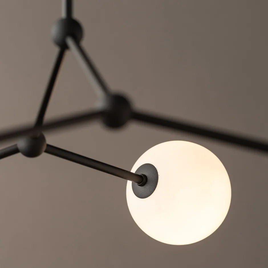 TK Lighting Deckenlampe Kugelschirm Schwarz Weiß Metall Glas< Deckenleuchten|Kugellampen