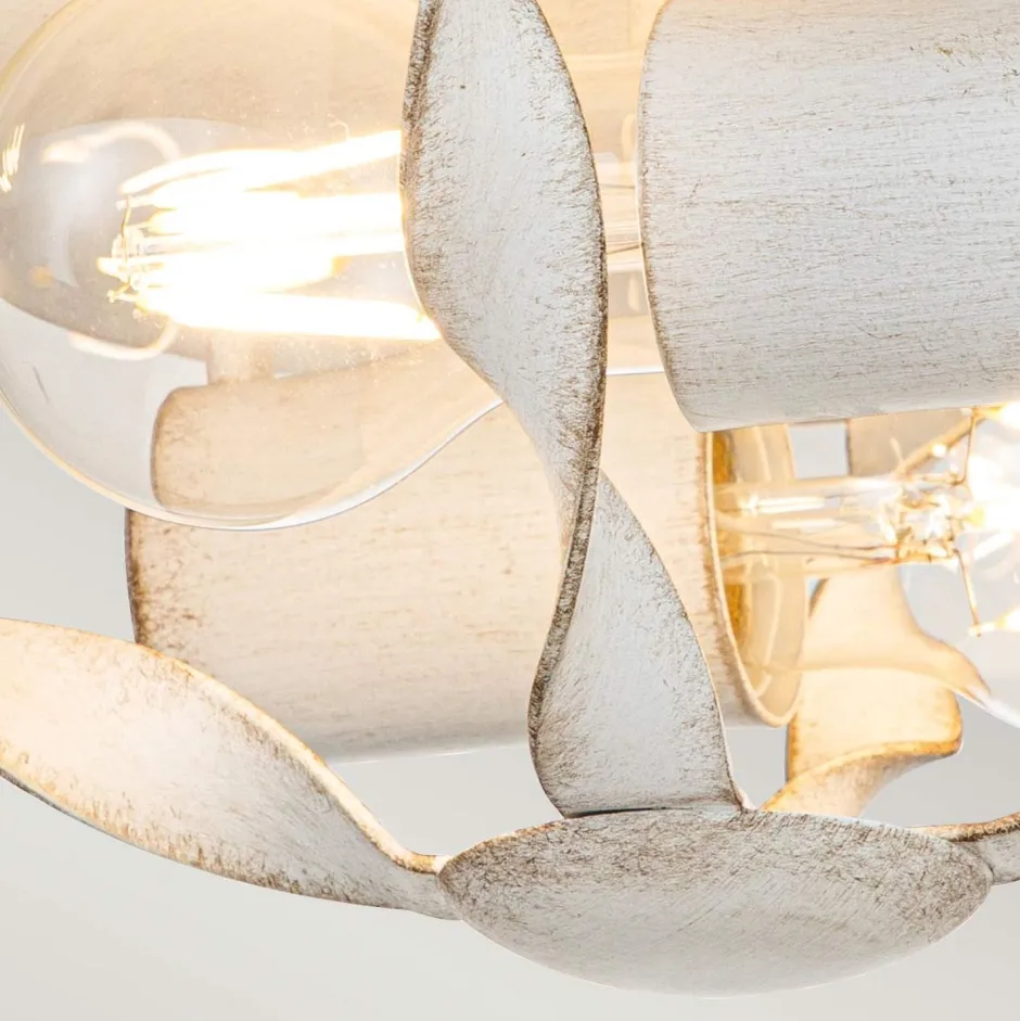 Elstead Deckenlampe Landhausstil D: 33 cm rund Shabby Weiß Antik< Flurlampen|Bürolampen