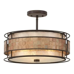 Elstead Deckenlampe LARA Kupfer Creme 3-flmg Leuchte Ø46cm< Deckenleuchten|Bürolampen