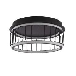 Wohnzimmerlampen|Schlafzimmer Lampen*Searchlight Deckenlampe LED rund Schwarz Weiß 3000 K 1074 lm D: 40 cm
