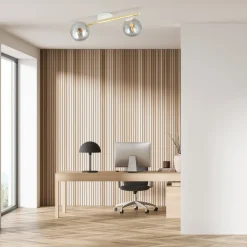 Emibig Deckenlampe LUISELLA 55 cm lang Weiß Graphit Gold< Deckenleuchten|Flurlampen