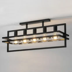 Sigma Deckenlampe Mehrflammig Schwarz Metall E27 stylisch< Deckenleuchten|Moderne Lampen