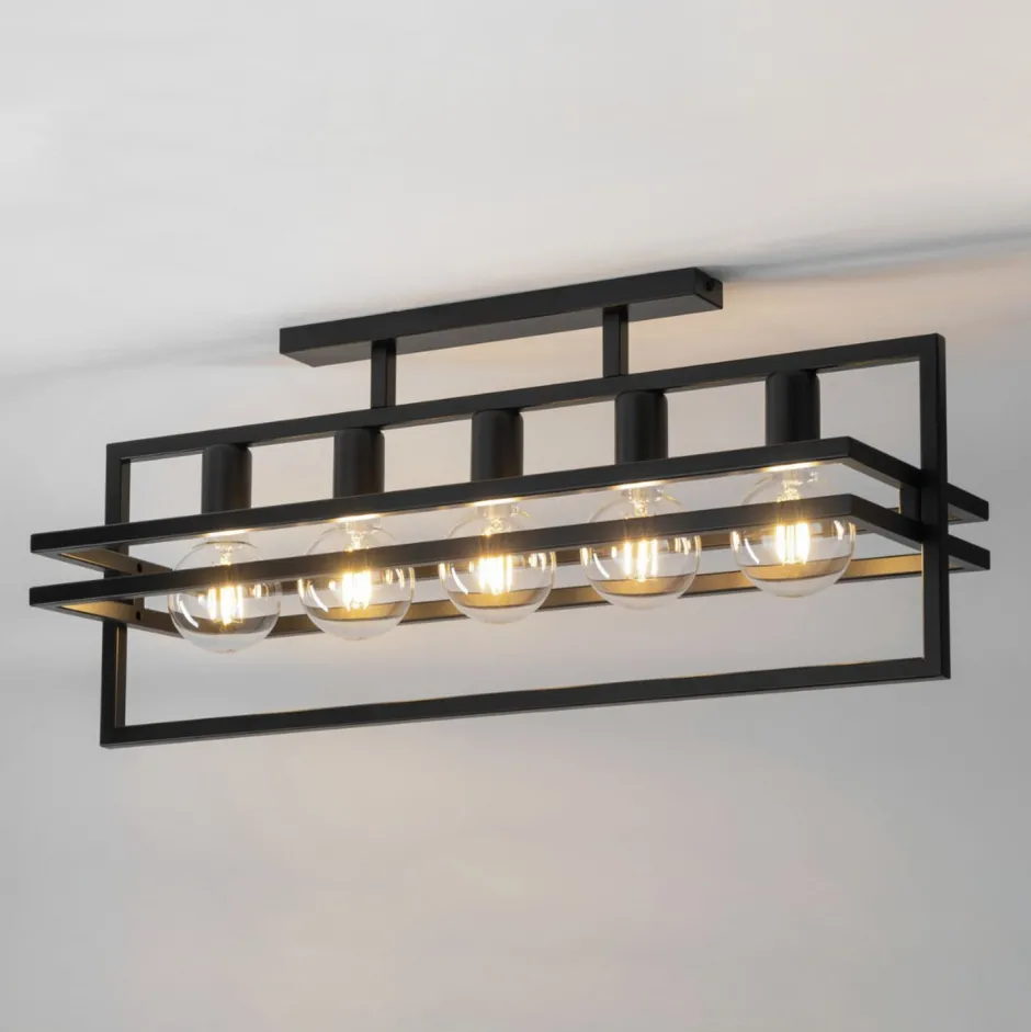 Sigma Deckenlampe Mehrflammig Schwarz Metall E27 stylisch< Deckenleuchten|Moderne Lampen