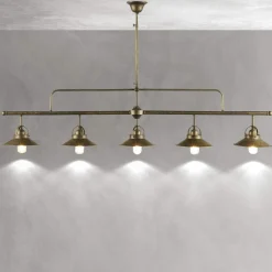 Giovanni Battista Deckenlampe Messing 140 cm lang höhenverstellbar 5x E27< Deckenleuchten|Hängelampen